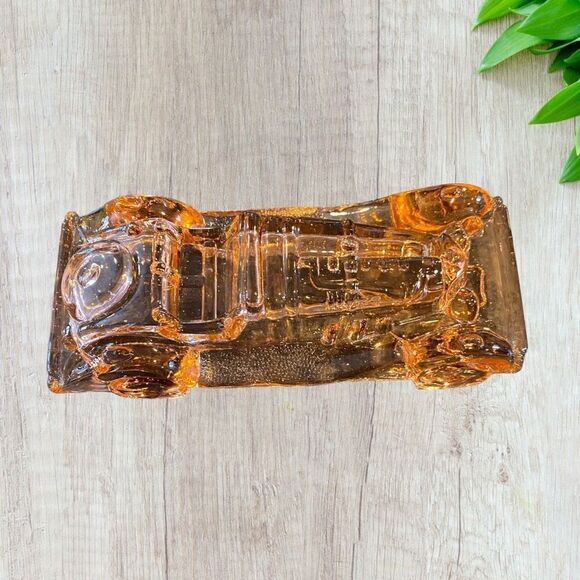 Vintage Mercedes-Benz Glass Paperweight Pink Amber - Picture 2 of 13